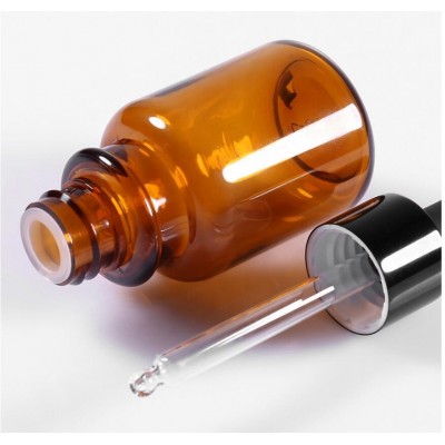 Amber plastic drop spray bottle for cosmetic container and packaging 40ml essence oil facial toner skincare bottle