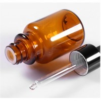 Amber plastic drop spray bottle for cosmetic container and packaging 40ml essence oil facial toner skincare bottle