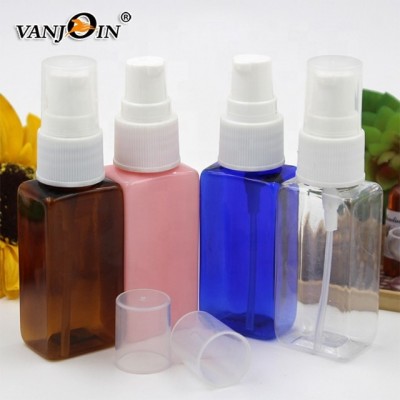 Mini-small traveling PET plastic spray bottle/cosmetic containers with lotion pump fine mist spray pump for skincare packaging