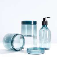 250ml 8oz 500ml 16oz BPA FREE plastic empty cosmetic cream jars and packaging body scrub container with screw caps