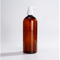 500 ml 16 oz PET plastic amber lotion bottle 24/410 pump for shampoo hand wash