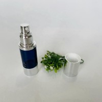 Popular blue plastic airless bottle for cosmetic 15ml 30ml skincare packaging essence oil bottle