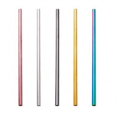 Reusable 6mm 8mm 12mm Colored Drinking Stainless Steel Straws Metal Straw For Cup Set