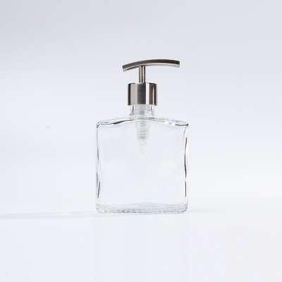 Personal Care 250ml Flat Flask Bottle With Stainless Steel Pump